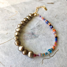 Indlæs billede til gallerivisning 'Rainbow' armbånd, forgyldt sølv