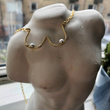 Indlæs billede til gallerivisning 'Femme' halskæde med lysegrå perler (Made to order)