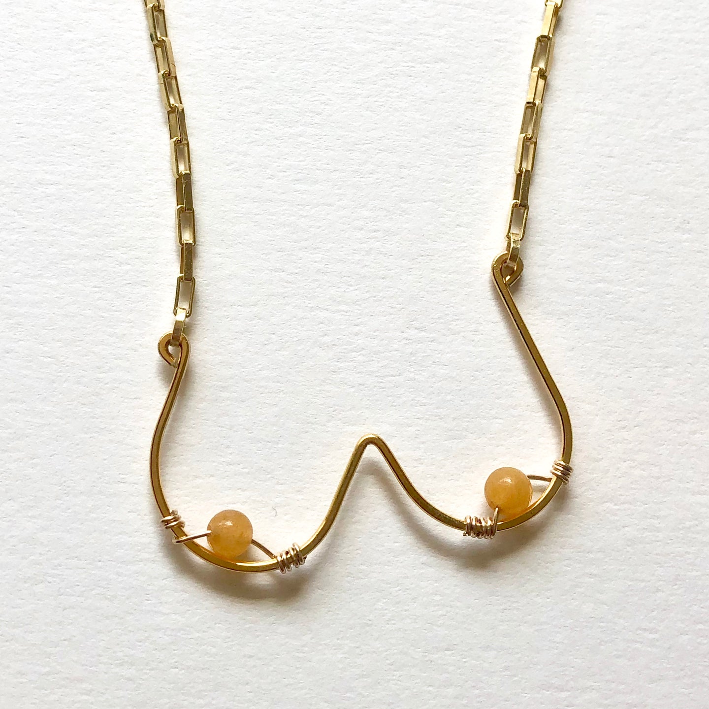 'Femme' halskæde med gule perler